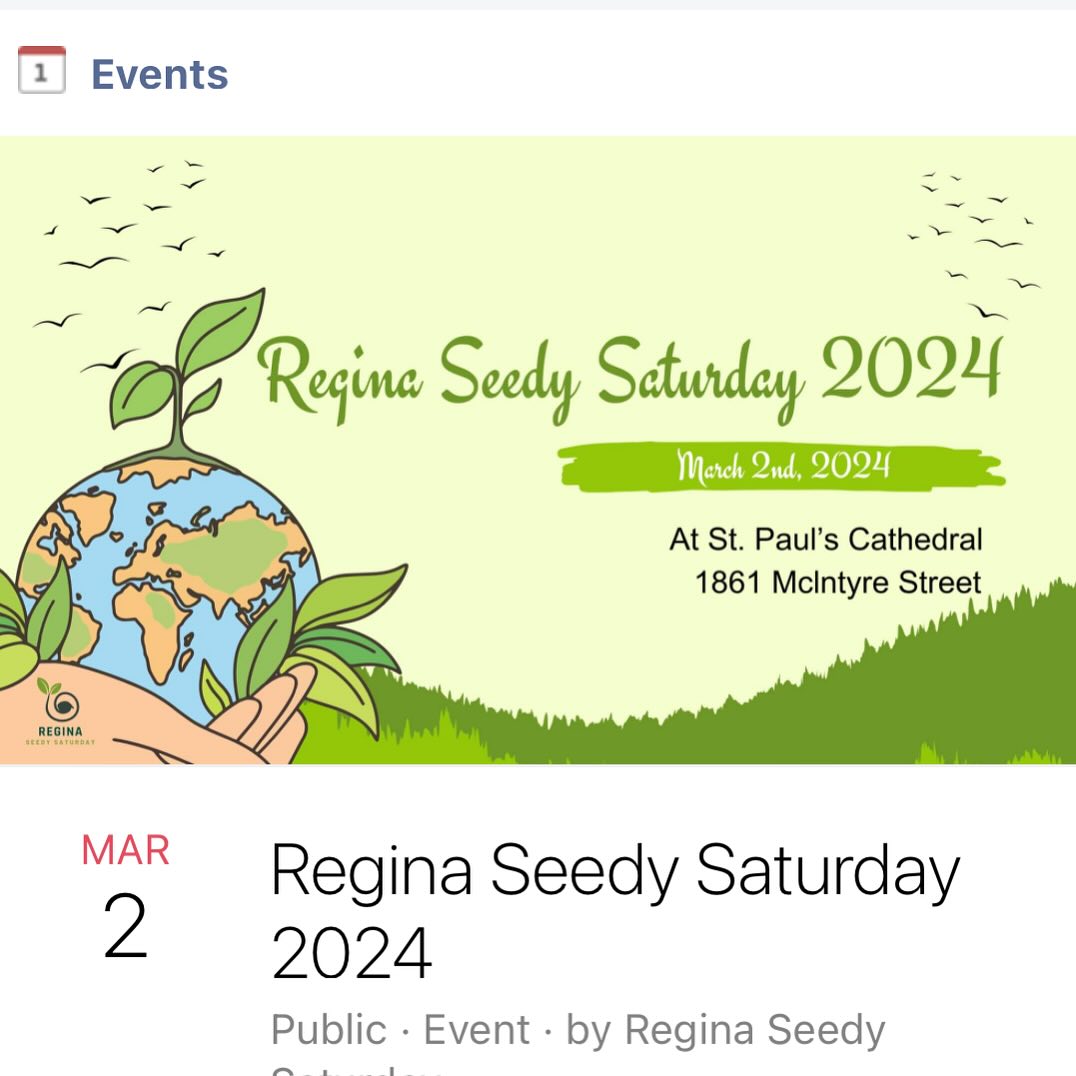 Mañana estaremos en Seedy Saturday en Regina, Saskatchewan
